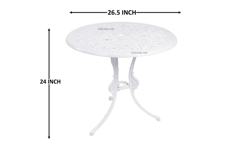 Sitopia Cast Aluminium Garden Patio Seating 4 Chair and 1 Table Set (White)