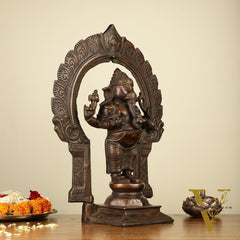 16" Brass Ganesha Standing Statue | Prabhaval Chola Style