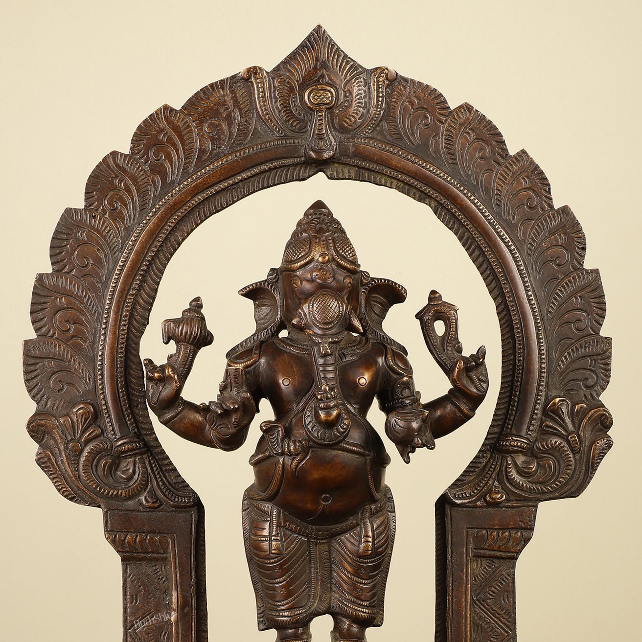 16" Brass Ganesha Standing Statue | Prabhaval Chola Style