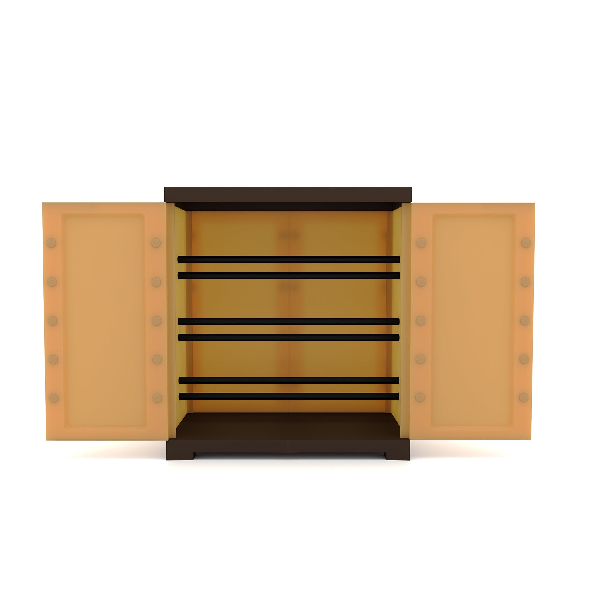 Nilkamal Freedom Mini 09 (FMSC09) Plastic Shoe Cabinet (Sandy Brown / Dark Brown)