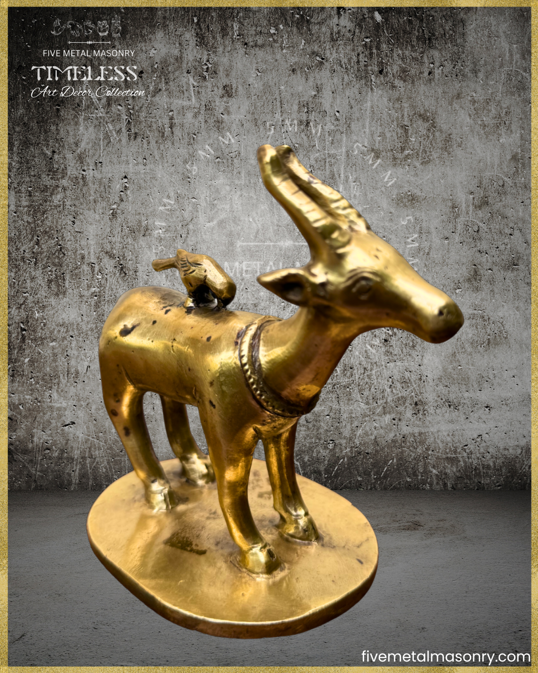 Mrga:Deer Panchaloha Bronze Icon - 5"- Timeless Collection