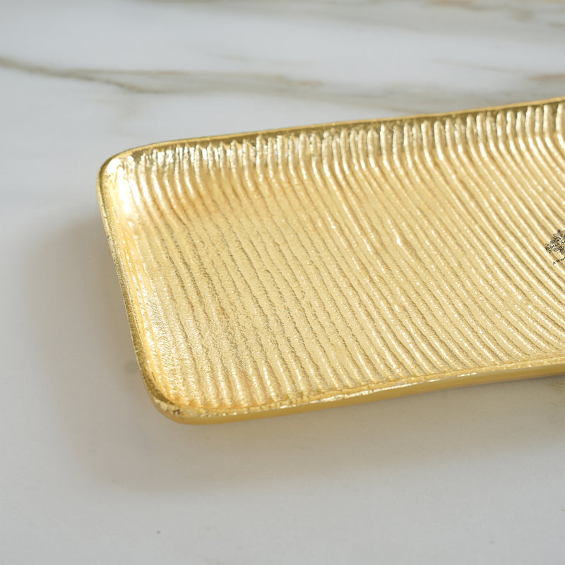 Brass Finish Handmade Tray 17.8 Inches