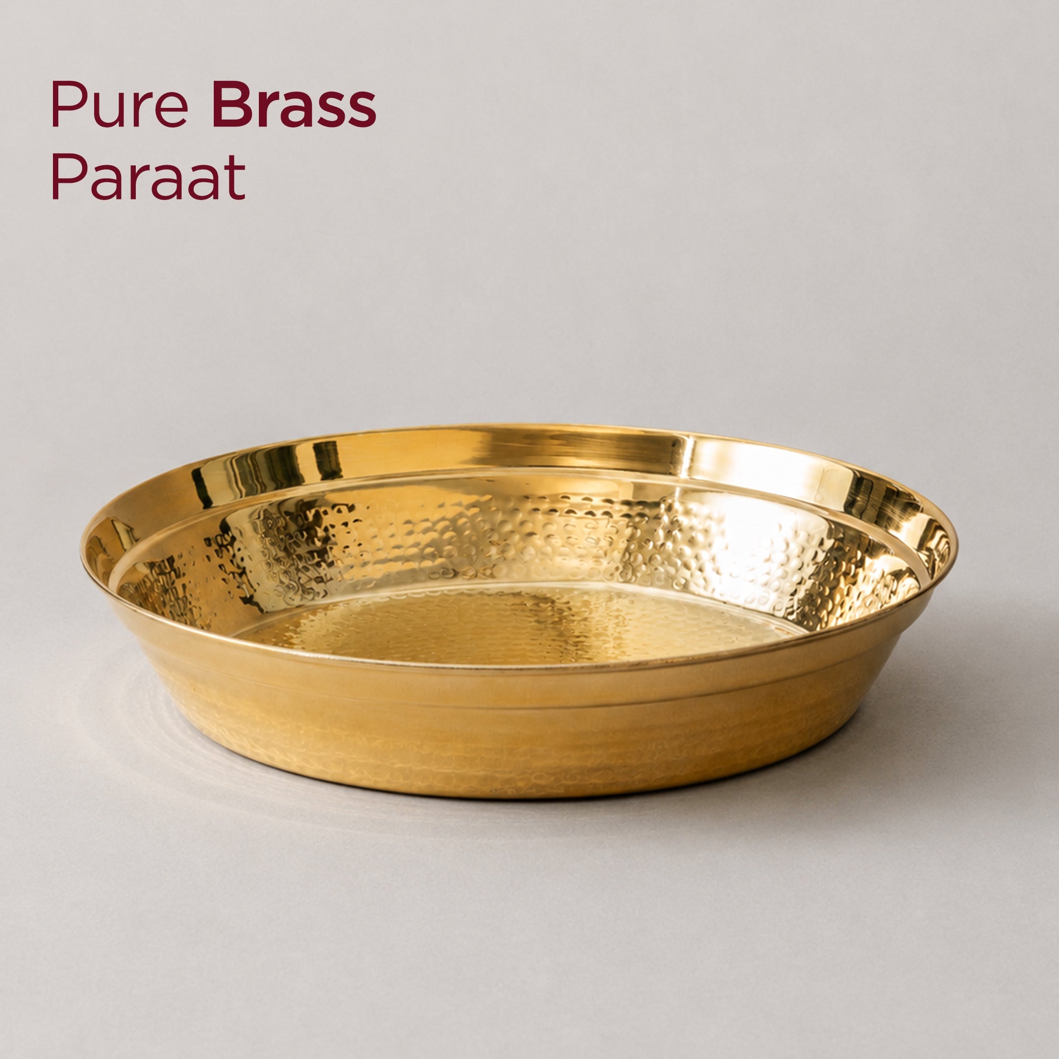 100% Pure Brass Paraat for Atta Kneading • Durable & Easy to Clean (पीतल का परात) | Total Weight: ~1.3 kg