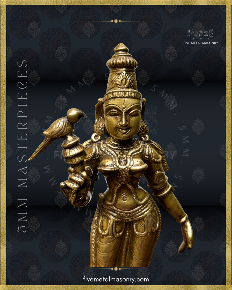 Meenakshi Panchaloha Bronze Icon - 11" with arch - Masterpieces Collection