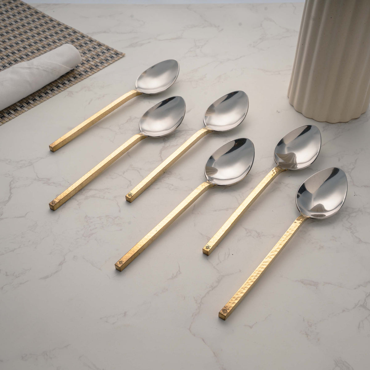 Steel Spoon With Brass handle