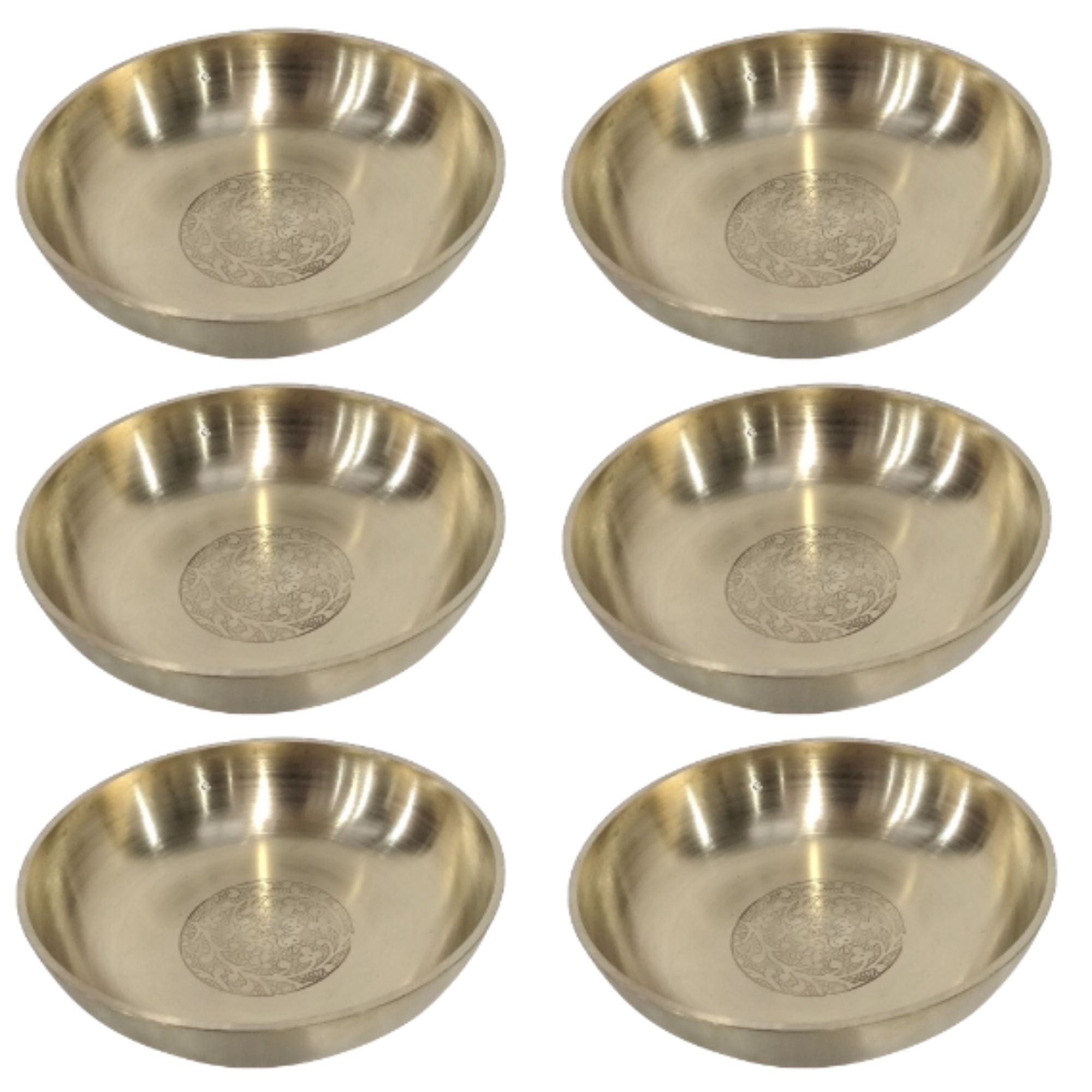 Handmade Pure Brass Rice Plate With Matt Embossed Design, Serveware, Dinnerware