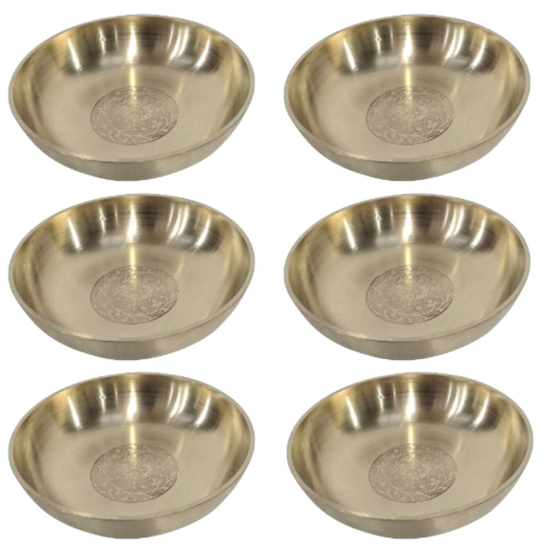 Handmade Pure Brass Rice Plate With Matt Embossed Design, Serveware, Dinnerware