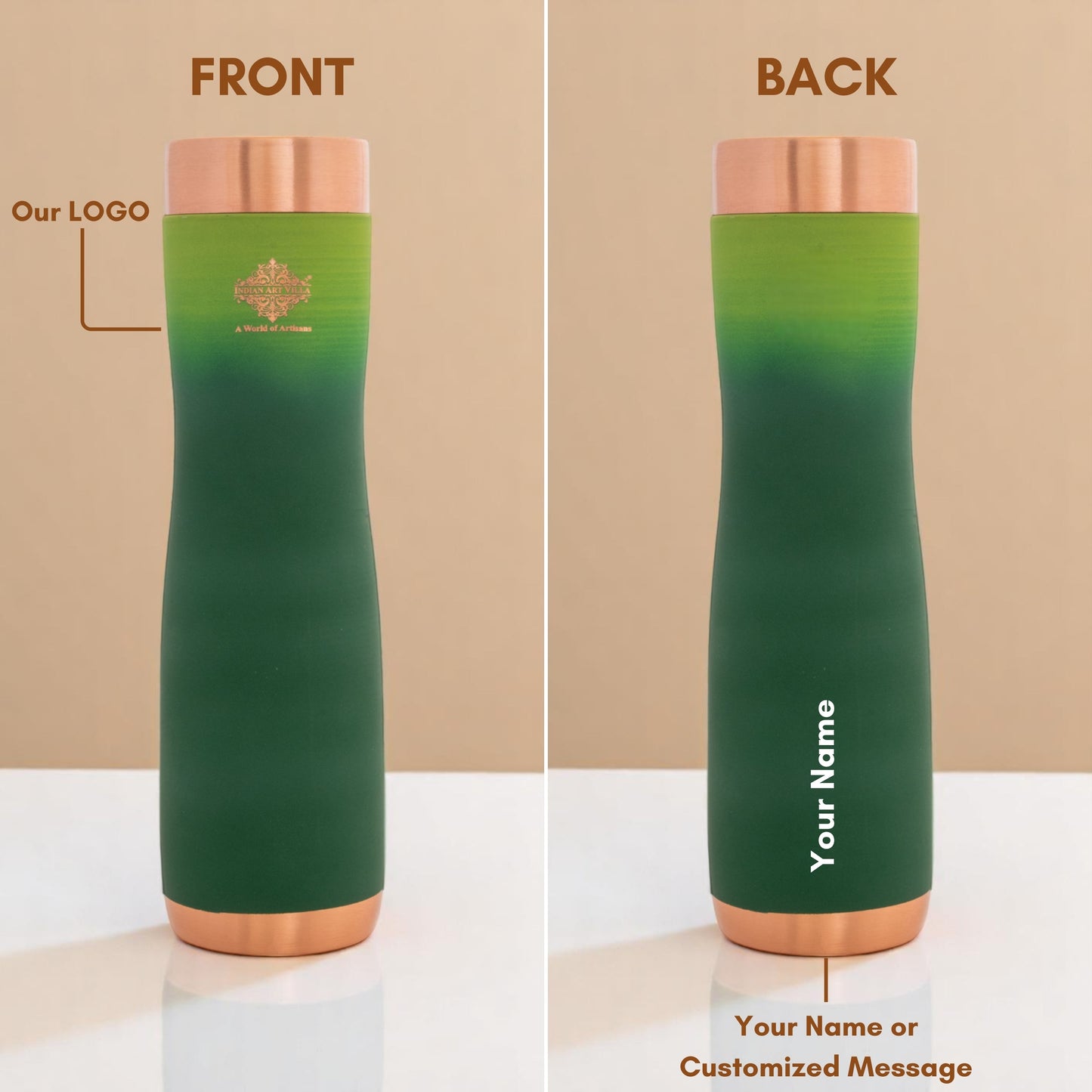 Personalized Copper Ombre Silk Finish Water Bottle