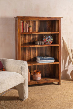 Sierra Solid Wood Bookcase – Mid-Size Storage Shelf