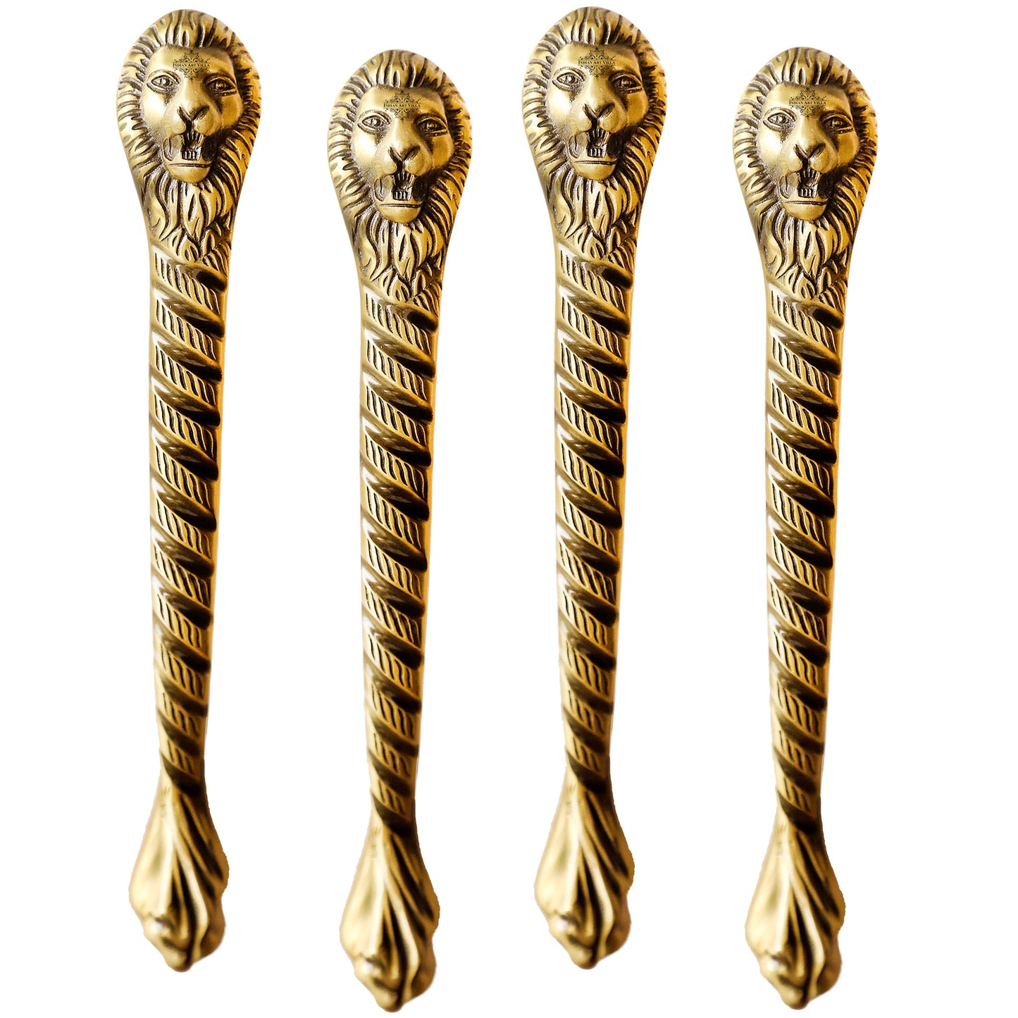 Exquisite Brass-Finished Aluminum Door Handle with Lion Bearded Design – A Touch of Timeless Elegance