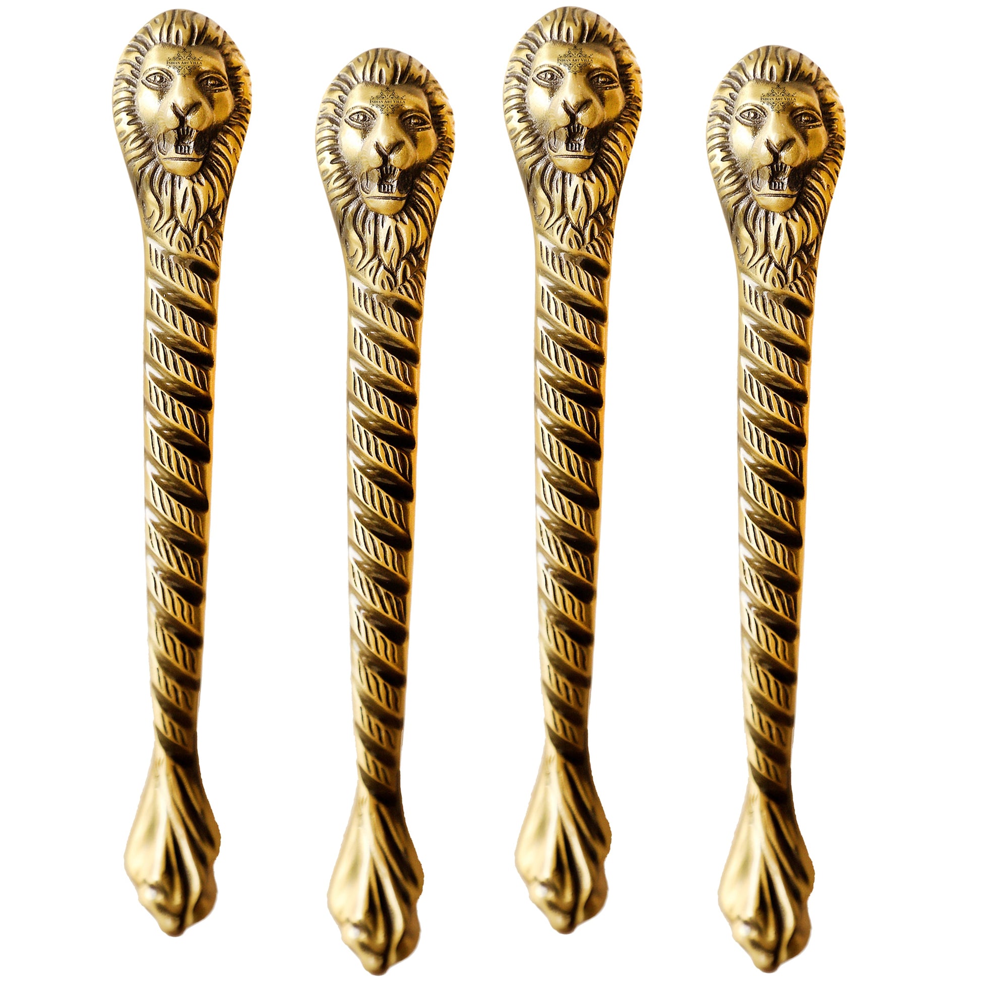 Exquisite Brass-Finished Aluminum Door Handle with Lion Bearded Design – A Touch of Timeless Elegance