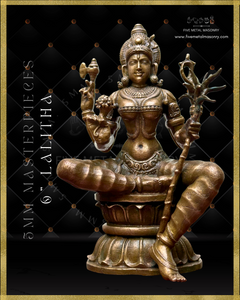 Lalitha-Tripurasundari  Panchaloha Bronze Icon - 6"-  Masterpieces Collection