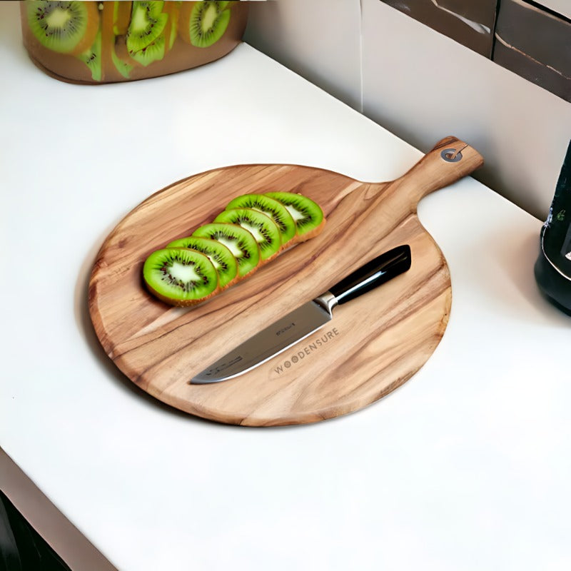 Circular Acacia Wood Chopping Board