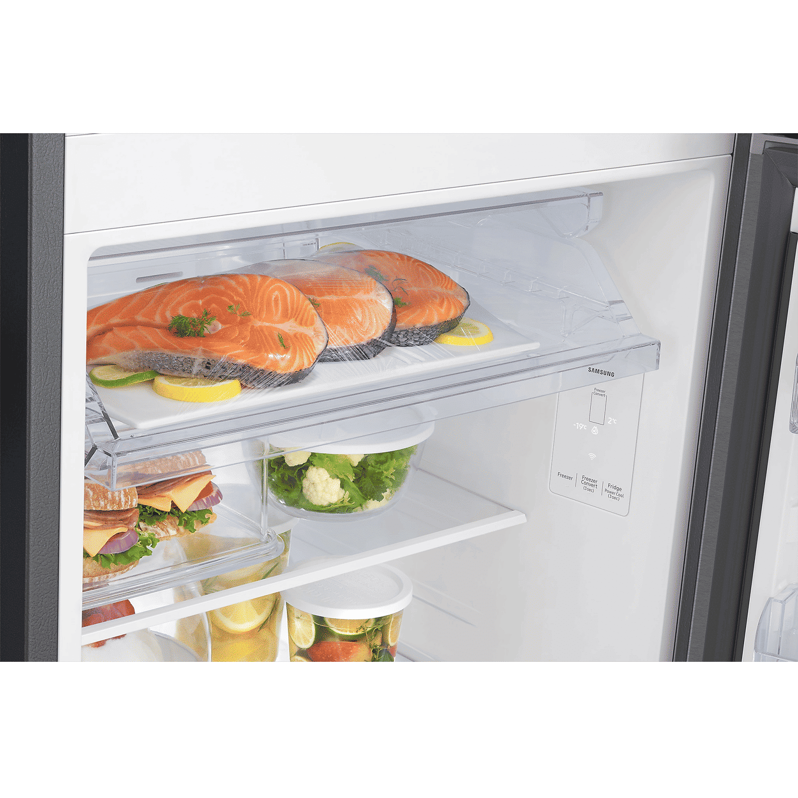 SAMSUNG 330 Litres 2 Star Frost Free Double Door Smart Wifi Enabled Refrigerator with Bespoke AI (RT34DG5A2BSLHL, EZ Clean Steel)