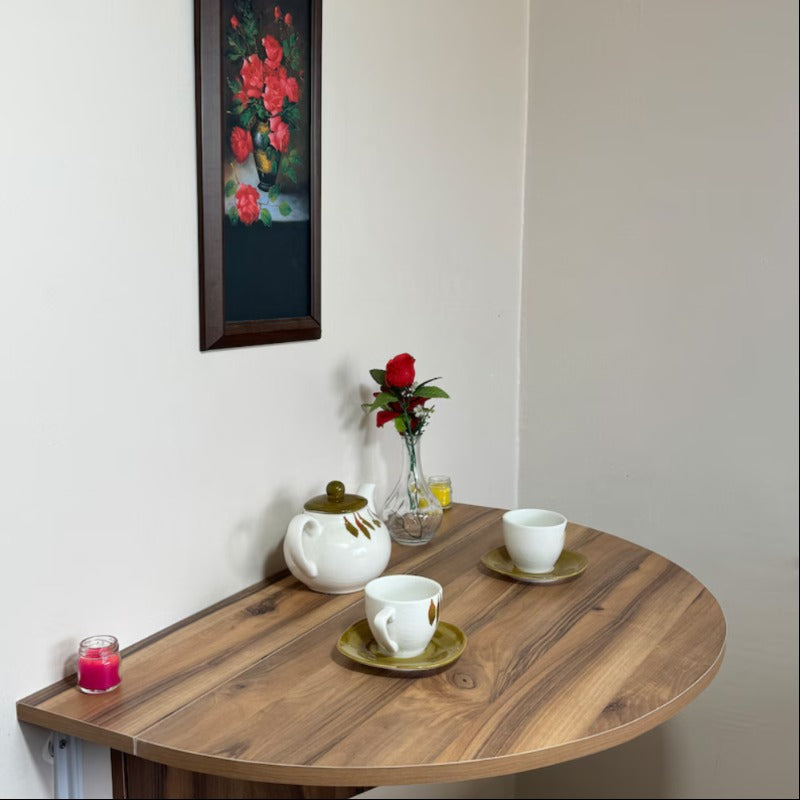 CurveCraft Solid Wood Foldable Wall Mounted Table Desk