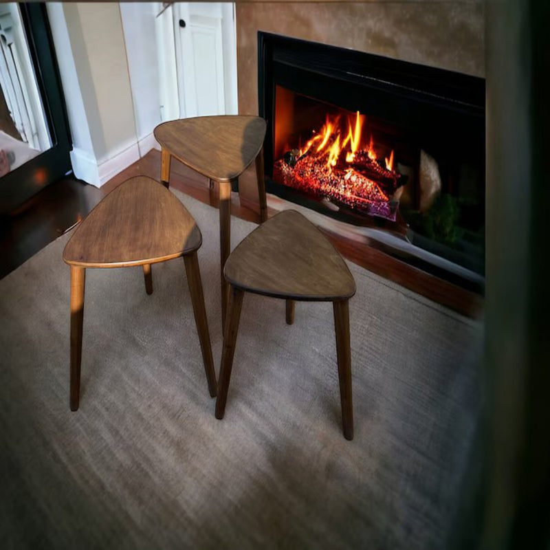 Tria Solid Wood Nesting Table Set of 3