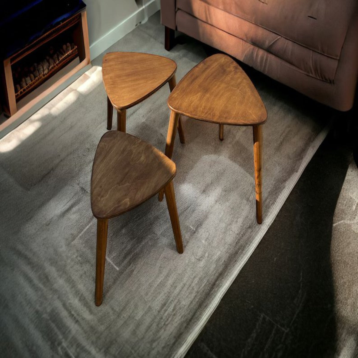Tria Solid Wood Nesting Table Set of 3