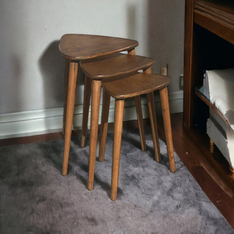 Tria Solid Wood Nesting Table Set of 3