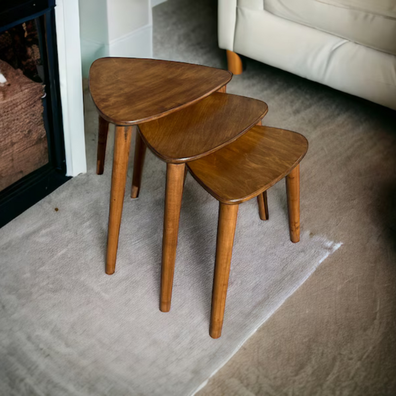 Tria Solid Wood Nesting Table Set of 3