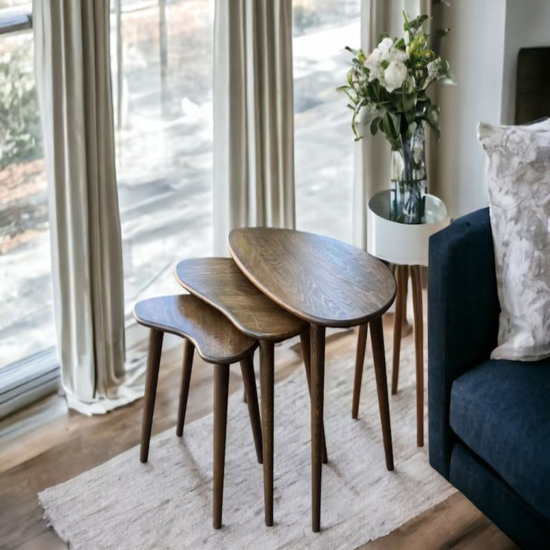 Distinct Solid Wood Nesting Table Set of 3