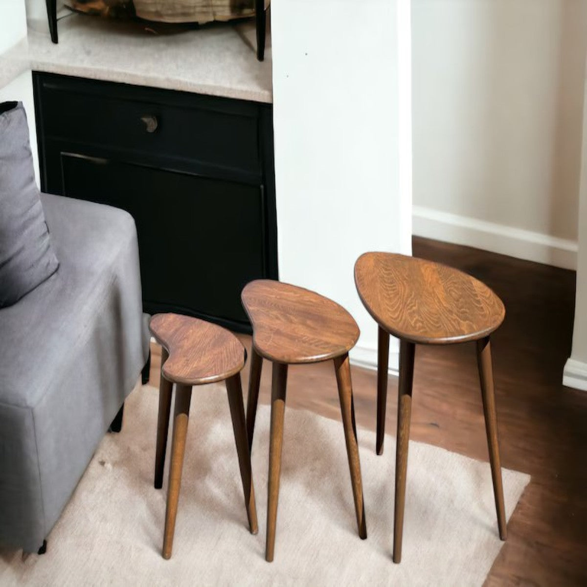 Distinct Solid Wood Nesting Table Set of 3