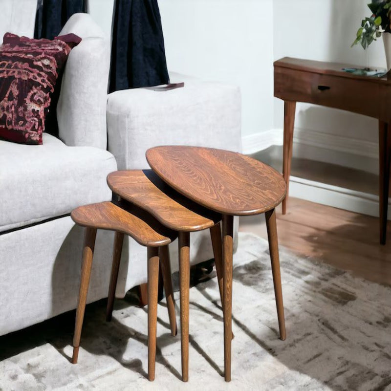 Distinct Solid Wood Nesting Table Set of 3