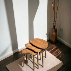 Distinct Solid Wood Nesting Table Set of 3