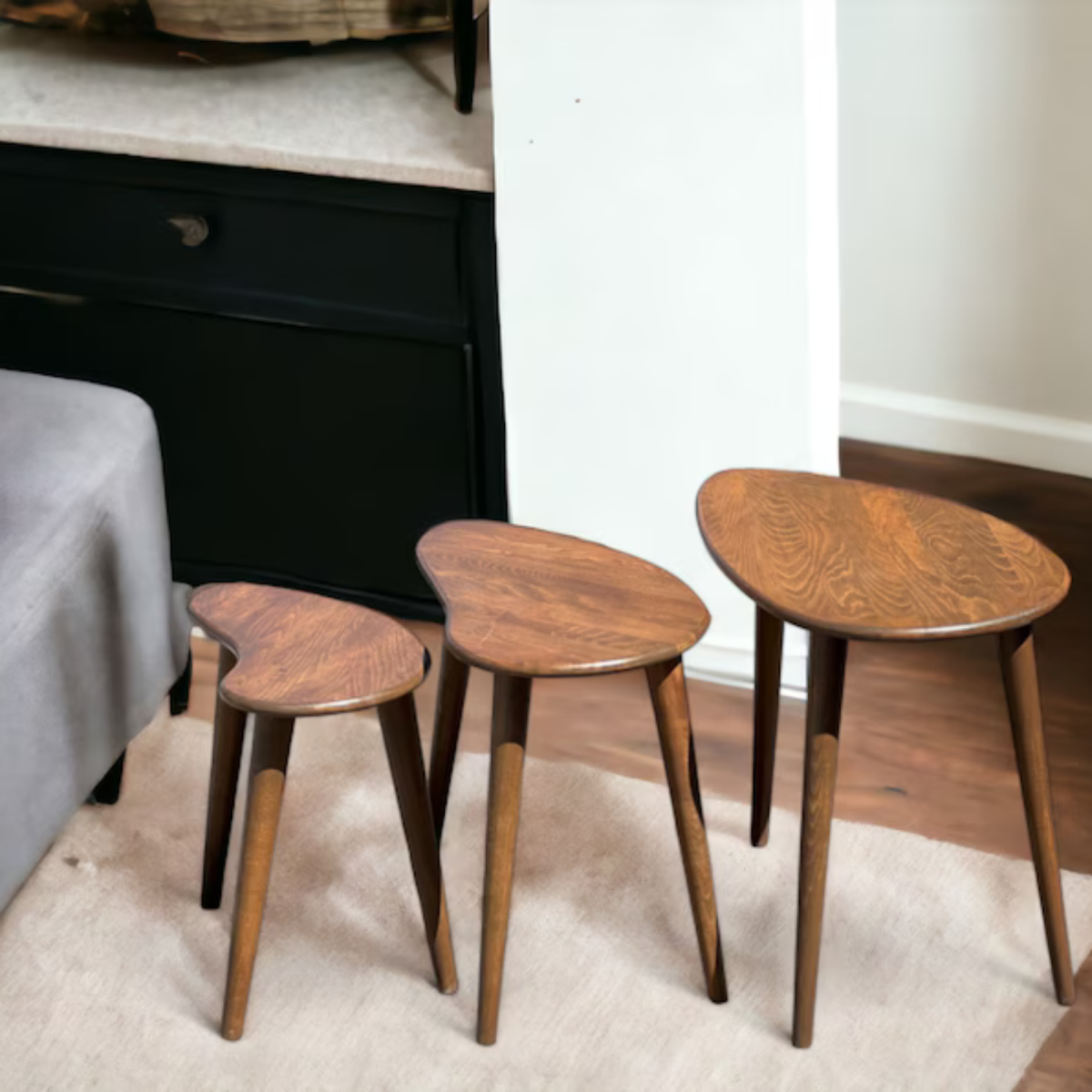 Distinct Solid Wood Nesting Table Set of 3