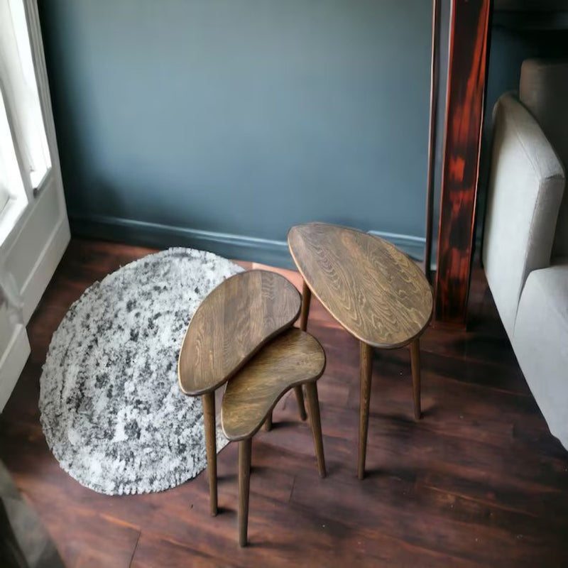 Distinct Solid Wood Nesting Table Set of 3