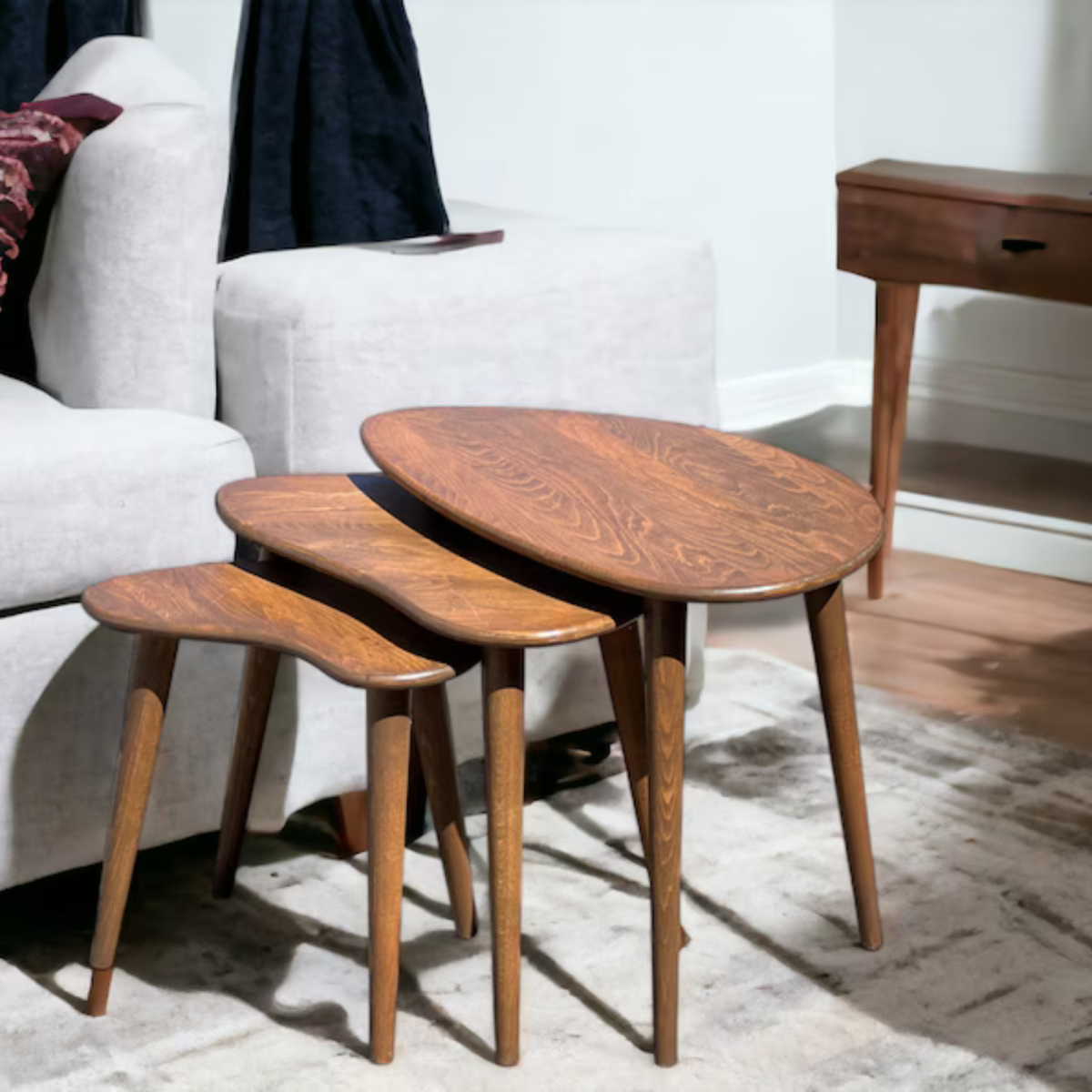 Distinct Solid Wood Nesting Table Set of 3