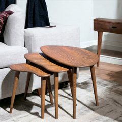 Distinct Solid Wood Nesting Table Set of 3