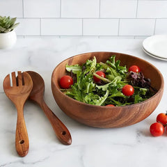 Salad bowl set | Wooden salad bowl set | Wooden caesar salad bowl set