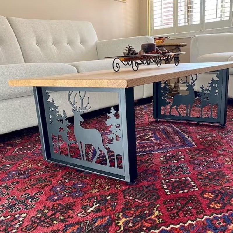 ElevateArc Handmade Mild Steel Table Base with Modern Style for Dining and Coffee Tables in Luxury Homes with unique shape | powder coated metal legs | Coffee table legs