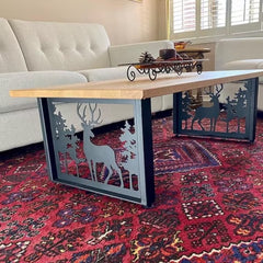 ElevateArc Handmade Mild Steel Table Base with Modern Style for Dining and Coffee Tables in Luxury Homes with unique shape | powder coated metal legs | Coffee table legs