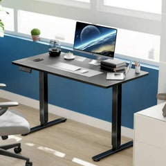 Celesta black electric adjustable table with black legs