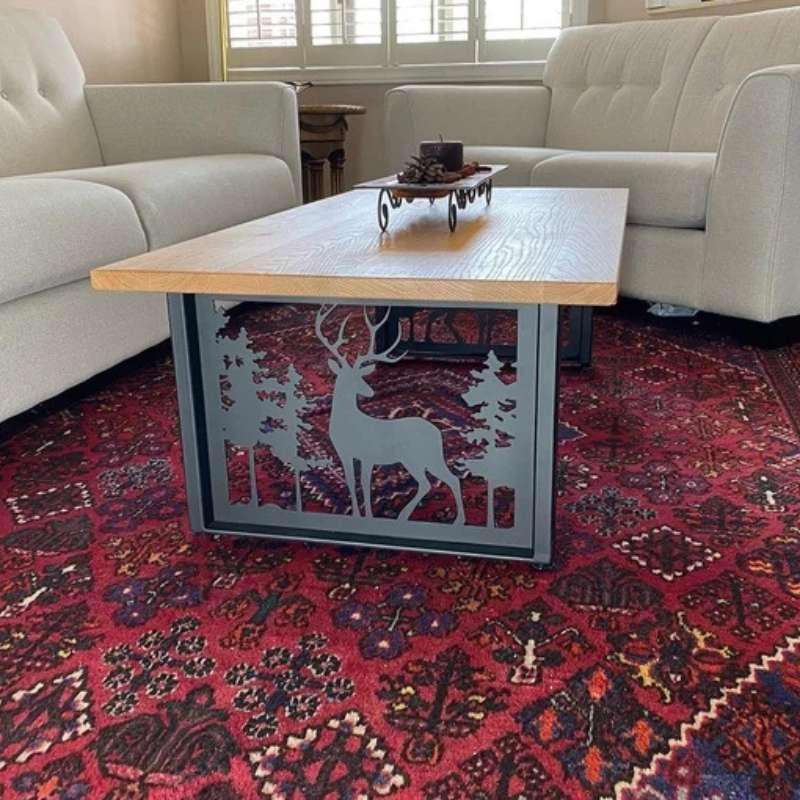 ElevateArc Handmade Mild Steel Table Base with Modern Style for Dining and Coffee Tables in Luxury Homes with unique shape | powder coated metal legs | Coffee table legs
