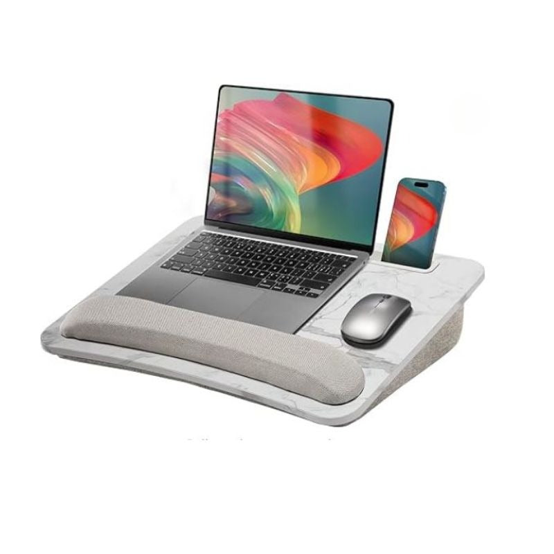 Multipurpose Laptop Lap Desk with wrist pad and storage