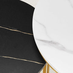 Minimal Round Marble Nesting Table Set of 2