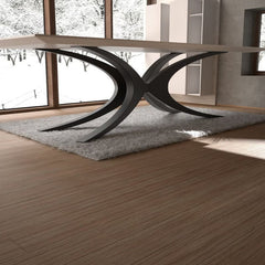 Unique Modern shape metal Dinning table base for round or square tops. Fit with modern, rustic or industrial Solidwood 10 seaterhome deco. Premium quality