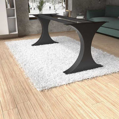 Metal Table Legs Curved Arch Design Matte Black Steel 30-Inch Dining and Conference Modern Style