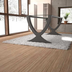 Metal Table Base Curved X-Design Matte Black Iron Legs for Modern Living Room & Office Desks