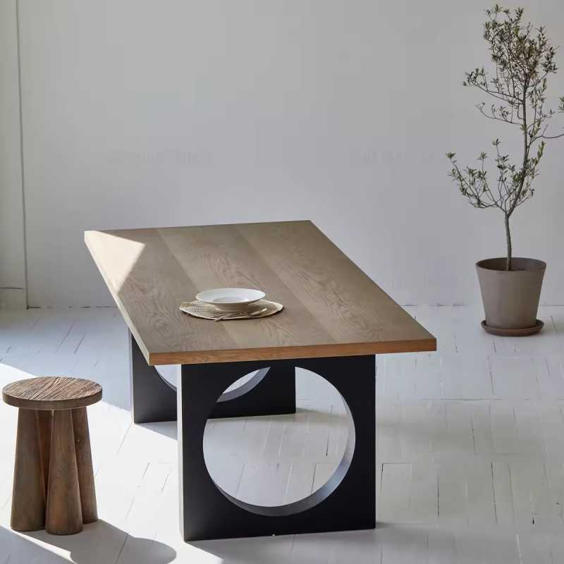 Metal Table Legs Circular Cutout Design Matte Black Steel 29-Inch Dining Room Modern Style