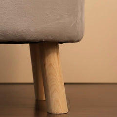 Trendy Cotton Puff Stool with Hidden Storage