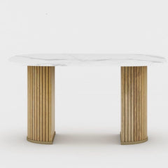 6 Seater Marble Top Oval Dining Table