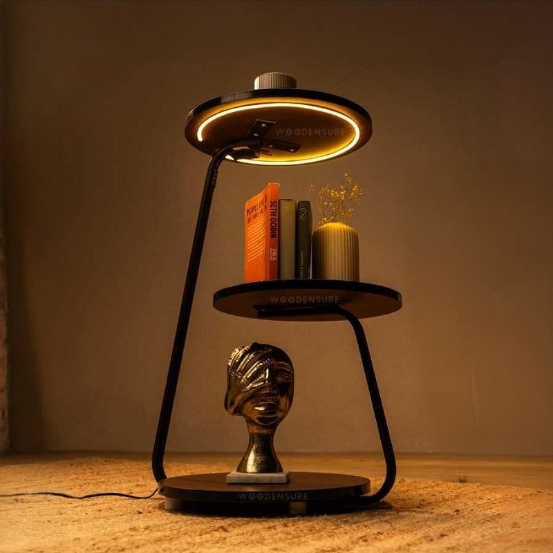 Modern Bedside Table with LED Light | Premium Minimal Nightstand