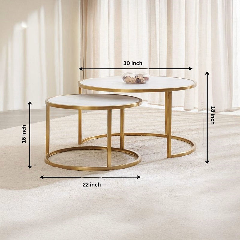 Centrello Marble Nesting Table Set of 2