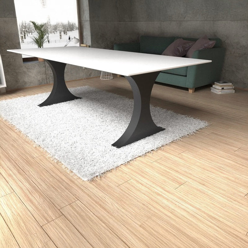 Metal Table Legs Curved Arch Design Matte Black Steel 30-Inch Dining and Conference Modern Style
