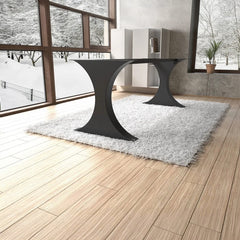 Metal Table Legs Curved Arch Design Matte Black Steel 30-Inch Dining and Conference Modern Style