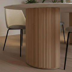 6 Seater Marble Top Dining Table - Oval Shape