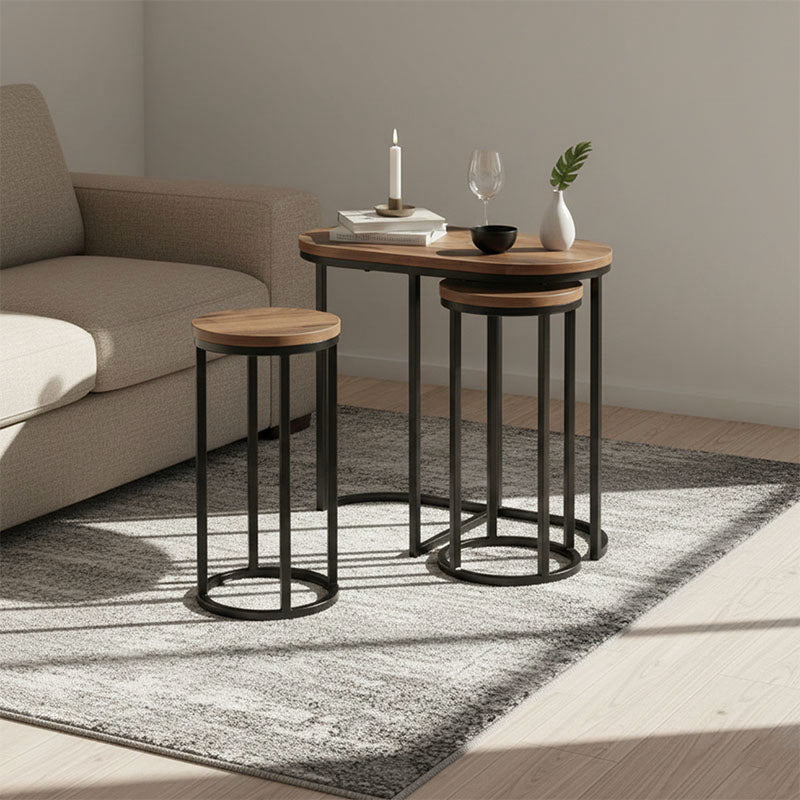 Round Nesting Table Set of 3